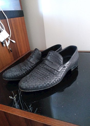 Lacivert Erkek Klasik Yılan Desenli Deri Ayakkabı - Görsel 4