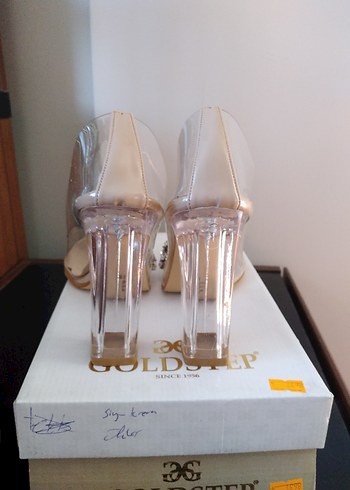 Goldstep Kadın Şeffaf Taşlı Topuklu Ayakkabı 38 - 39 uyumludur - Görsel 4