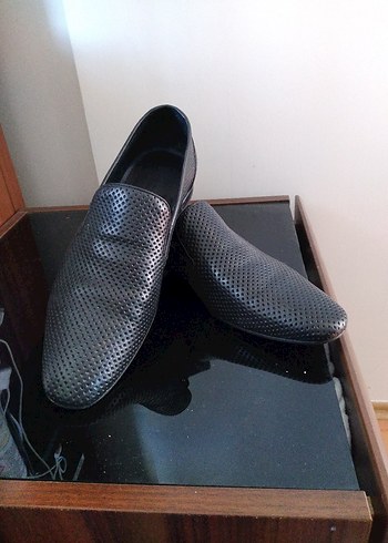 Lacivert Yılan Baskılı Erkek Klasik Ayakkabı - Görsel 4