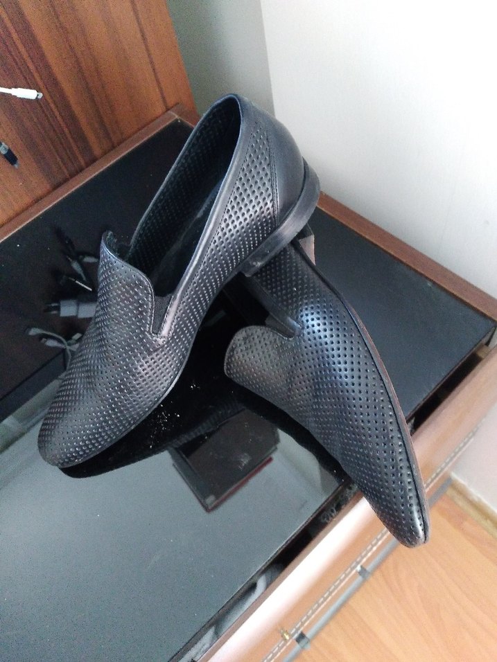 Lacivert Yılan Baskılı Erkek Klasik Ayakkabı - Görsel 2