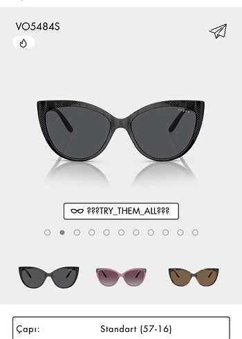 Klasik Siyah Vogue Gözlük + Kutu - Görsel 9