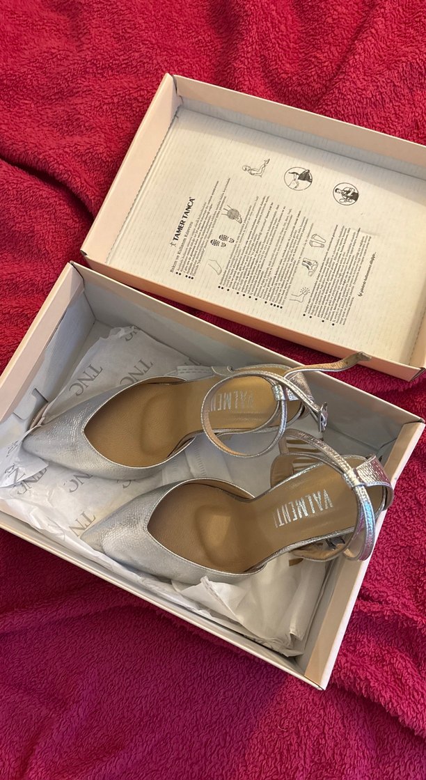 TNC Gümüş Renk Kadın Abiye Topuklu Ayakkabı - Görsel 3