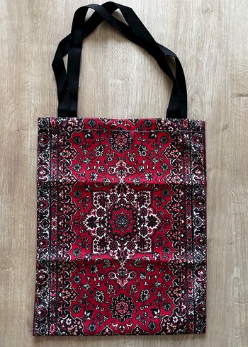 Bohem Desenli Kadın Siyah Tote Çanta - Görsel 2