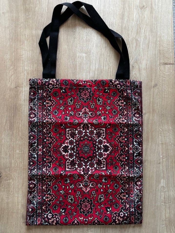 Bohem Desenli Kadın Siyah Tote Çanta - Görsel 2