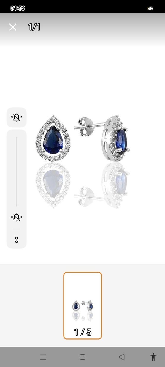 Gümüş Lacivert Mini Damla Küpe - Görsel 3