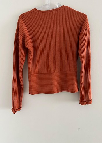 kiremit Kız çocuk Bağlamalı Kazak - Görsel 4