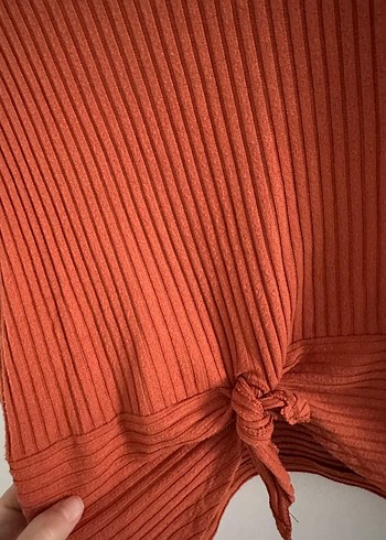 kiremit Kız çocuk Bağlamalı Kazak - Görsel 5