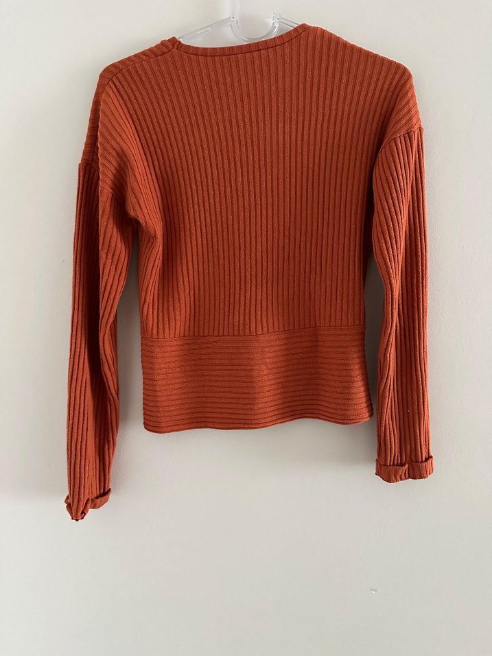 kiremit Kız çocuk Bağlamalı Kazak - Görsel 4