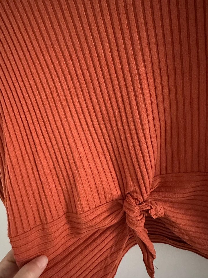 kiremit Kız çocuk Bağlamalı Kazak - Görsel 5