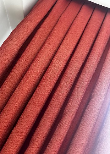 Modern Klasik Parlak bordo Perde - Görsel 6