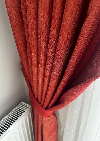 Modern Klasik Parlak bordo Perde - Görsel 8