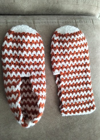 Renkli Örgü Kadın Ev Patiği - Görsel 2