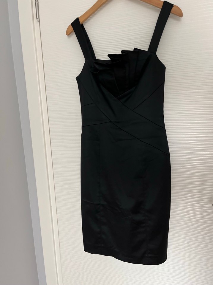 Siyah Saten Mini Elbise - Görsel 2