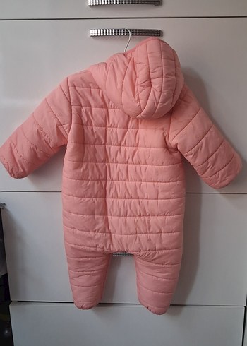 Pembe Bebek Kış Tulumu Fermuarlı Kapüşonlu - Görsel 2