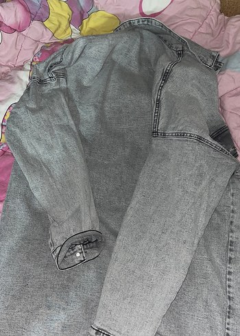 kadin uzun kot ceket - Görsel 2