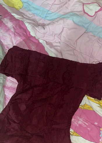 Bordo Uzun Straplez Bohem Elbise - Görsel 3