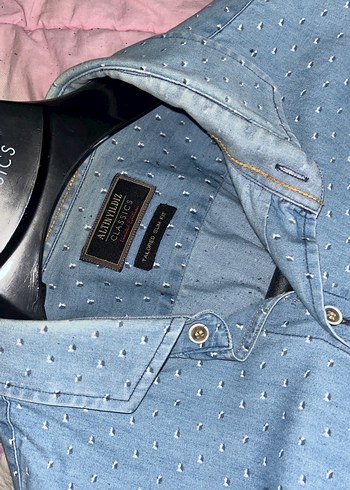 Uzun Kollu Düğmeli Denim Erkek Gömlek - Görsel 3