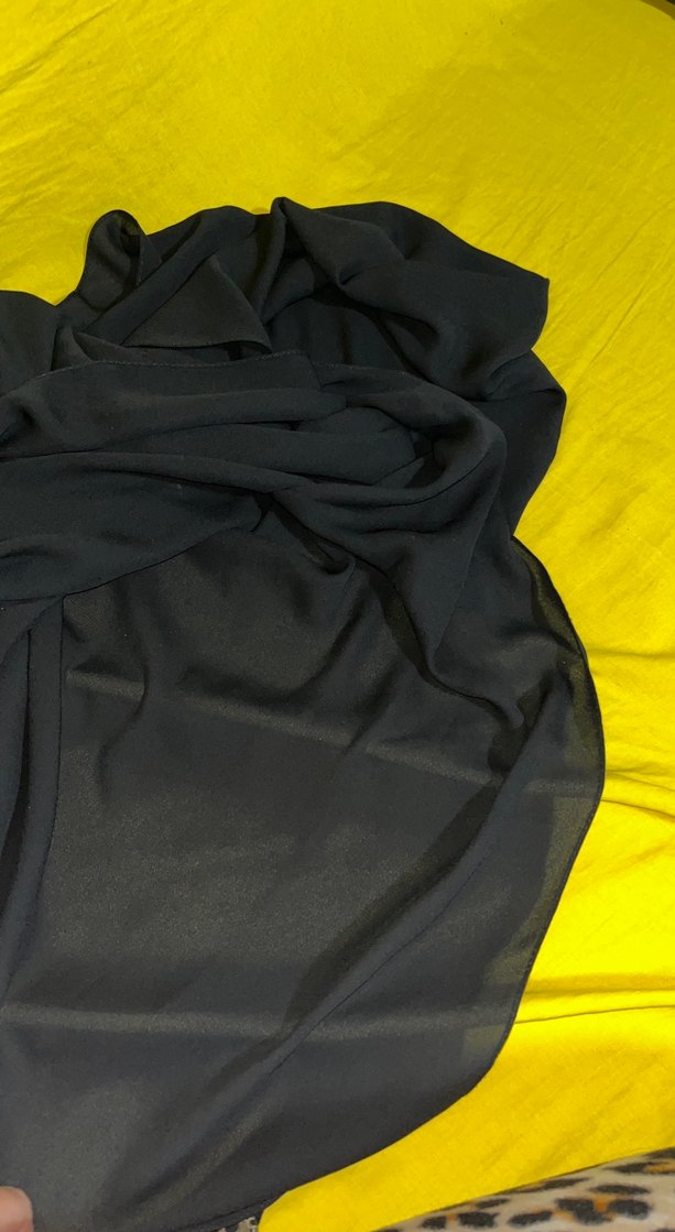 Kadın Siyah Saten Şal - Görsel 2