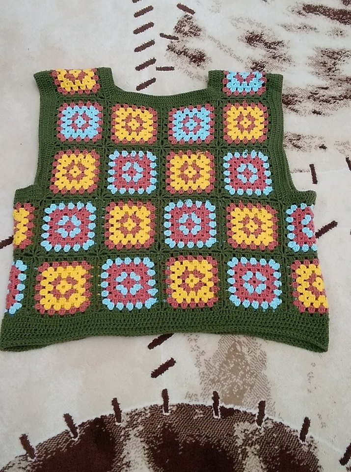 Renkli Örgü Bohem Kadın süveter - Görsel 2