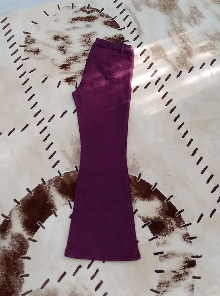 Mor Kadın Kumaş Pantolon - Görsel 3