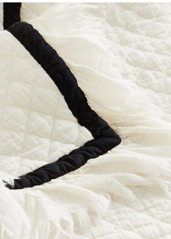 H&M siyah Detaylı Beyaz  tek kişilik Yatak Örtüsü - Görsel 4