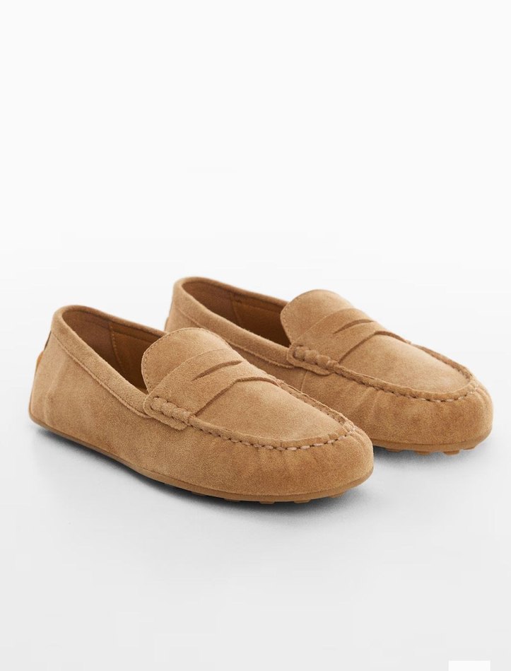 Mango Bej Süet  Loafer Ayakkabı - Görsel 4