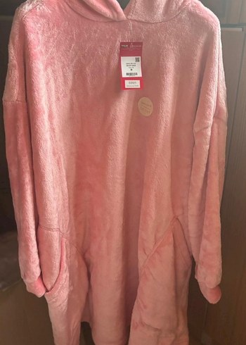 Penti Pembe Bağlama Desenli Midi Kadın Bornoz - Görsel 4