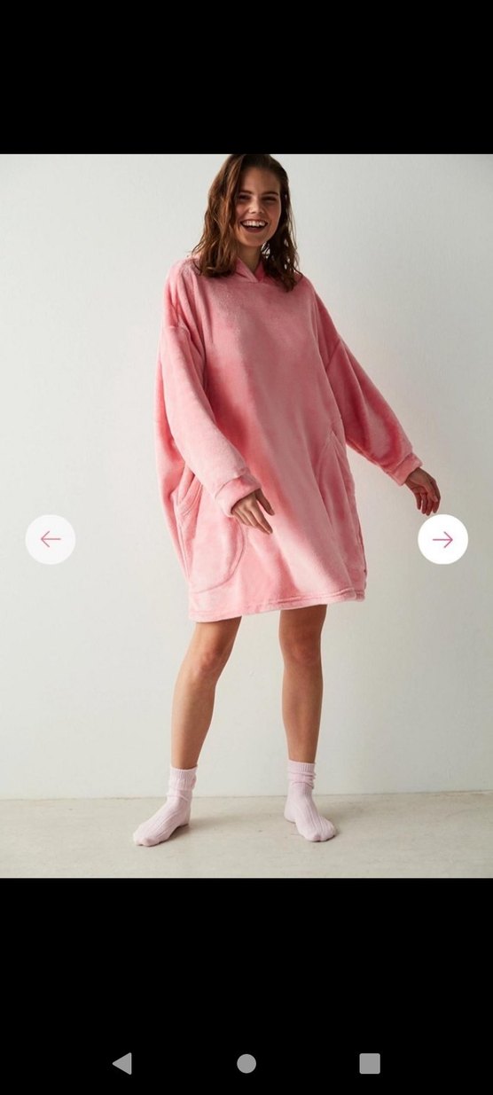 Penti Pembe Bağlama Desenli Midi Kadın Bornoz - Görsel 3