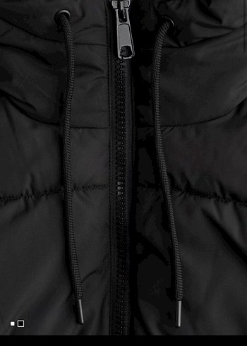 H&M Kapüşonlu Siyah Pofuduk Yelek - Görsel 3