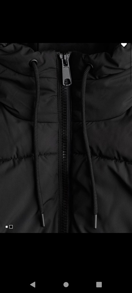 H&M Kapüşonlu Siyah Pofuduk Yelek - Görsel 3