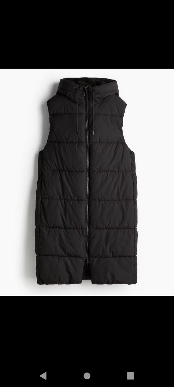 H&M Kapüşonlu Siyah Pofuduk Yelek - Görsel 2