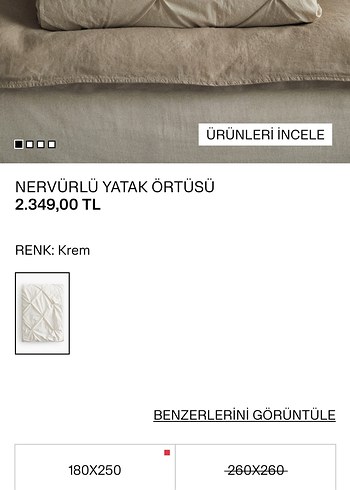 H&M Bej Nervürlü Yatak Örtüsü - Görsel 6