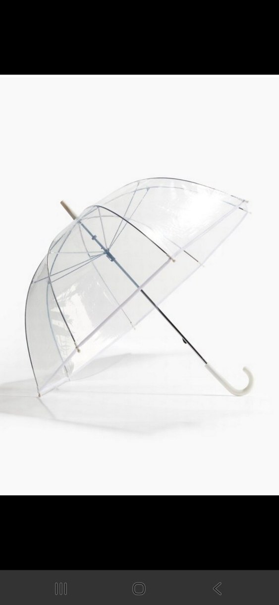 Şeffaf Beyaz Kadın Şemsiye - Görsel 2
