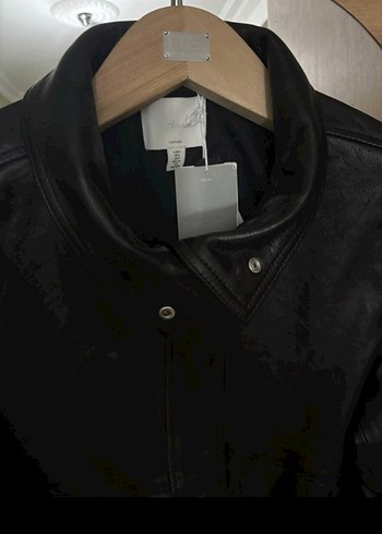 H&M Siyah Deri kadın kaban Xs,S beden mevcuttur - Görsel 5