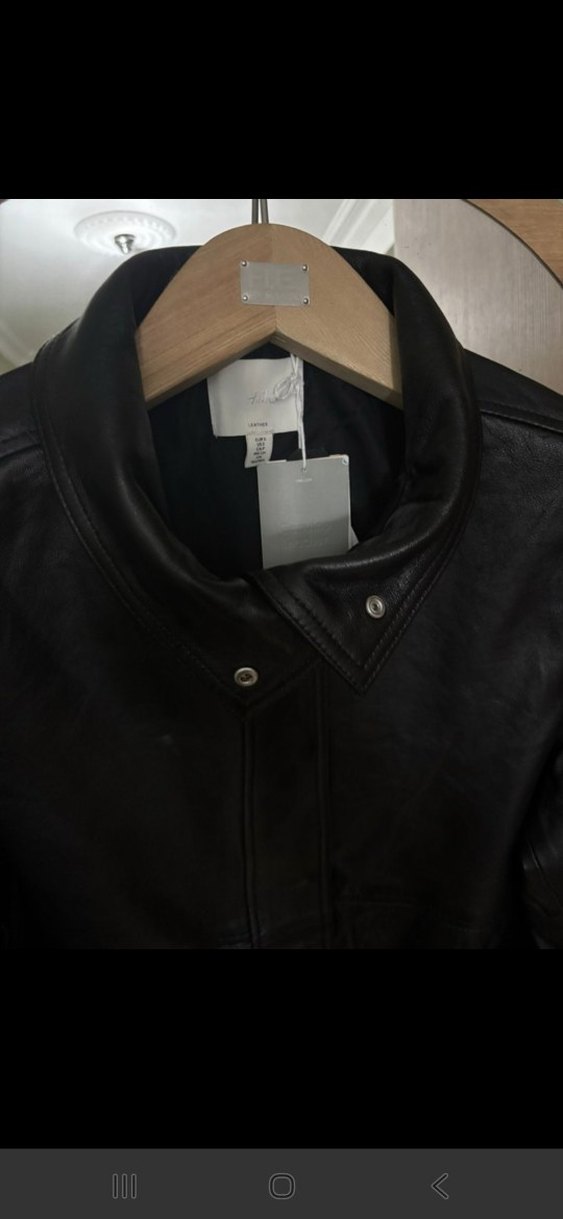 H&M Siyah Deri kadın kaban Xs,S beden mevcuttur - Görsel 5