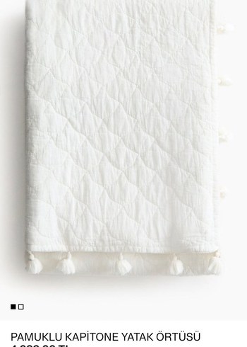 H&M Kapitone  Parlak Beyaz yatak Örtüsü - Görsel 2