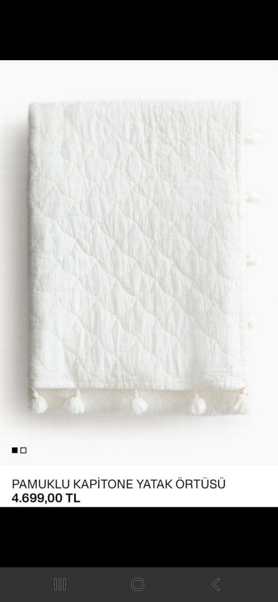 H&M Kapitone  Parlak Beyaz yatak Örtüsü - Görsel 2