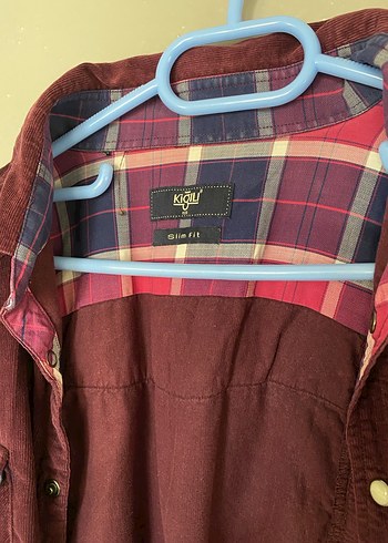 Bordo Süet Düğmeli Uzun Kollu Erkek Gömlek - Görsel 3