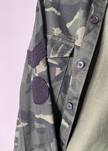 Erkek Haki Kamuflaj Düğmeli Gömlek - Görsel 3