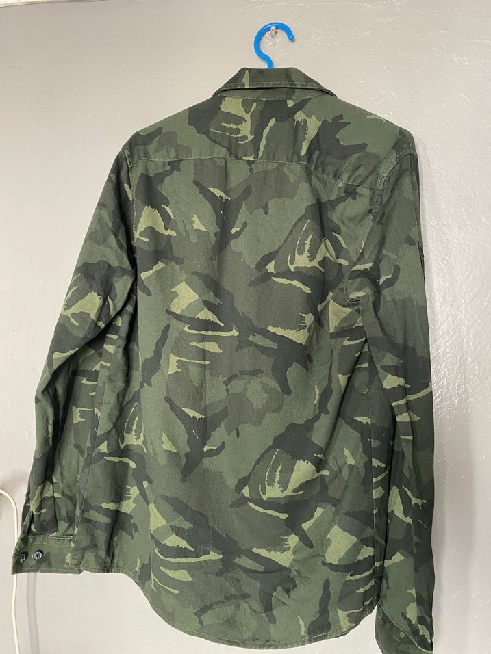 Erkek Haki Kamuflaj Düğmeli Gömlek - Görsel 2