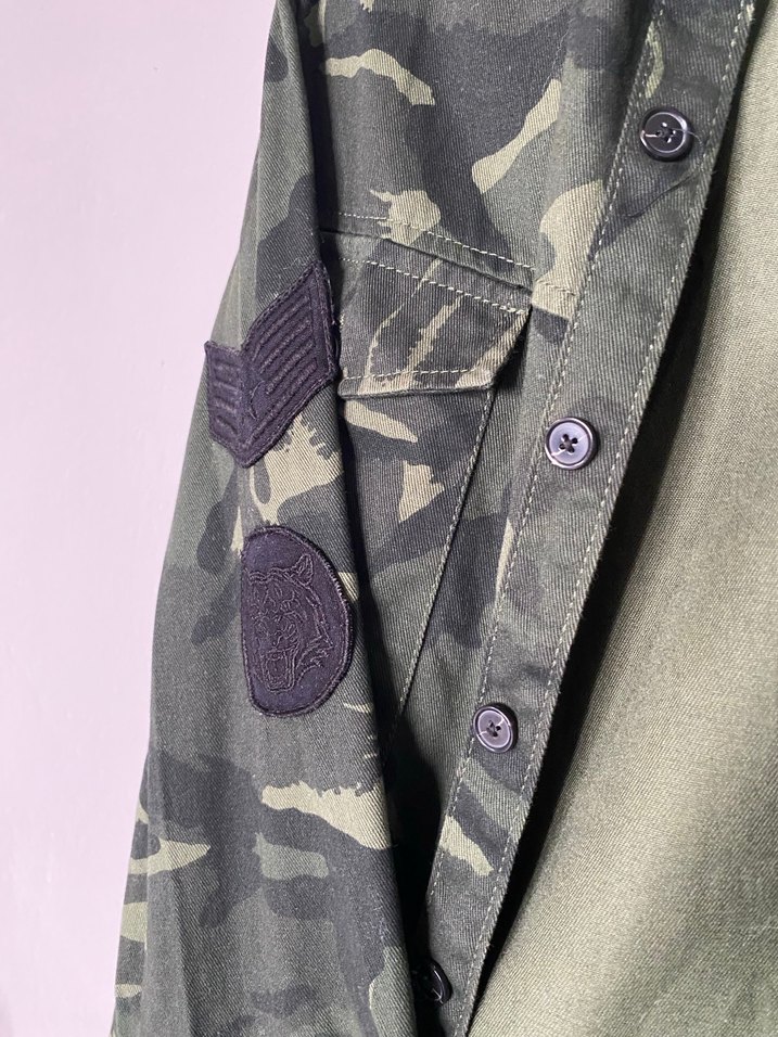 Erkek Haki Kamuflaj Düğmeli Gömlek - Görsel 3