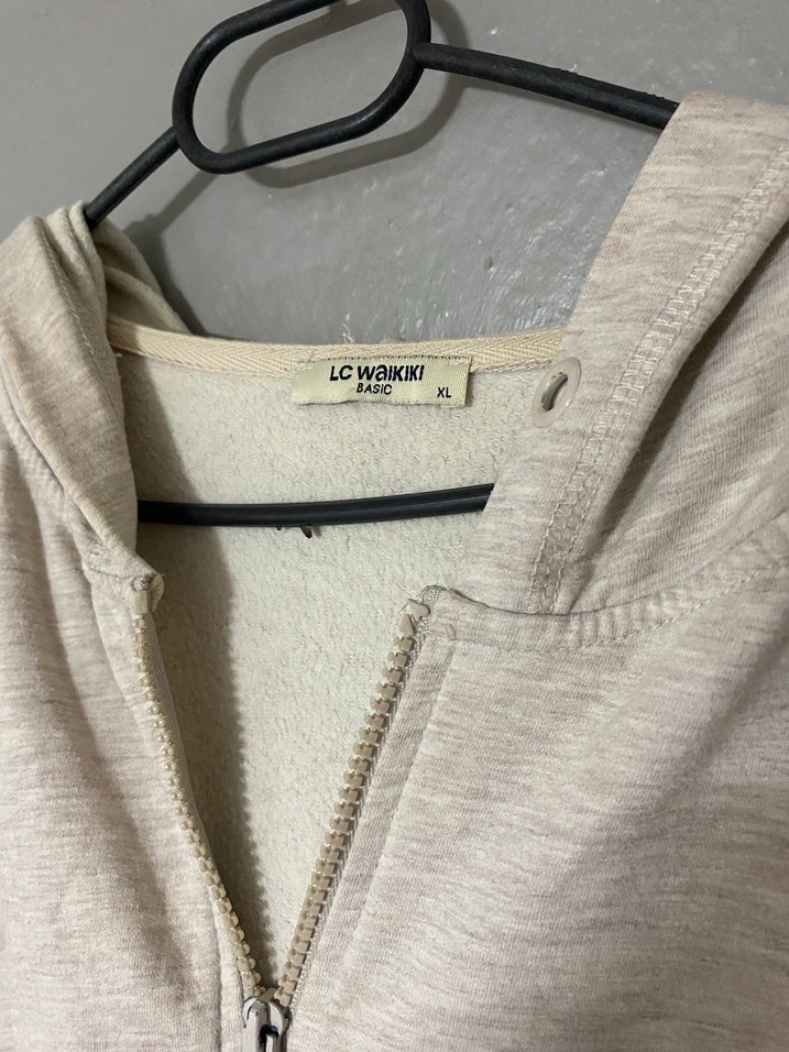 Bej Kadın Fermuarlı Uzun Kollu Ceket - Görsel 4