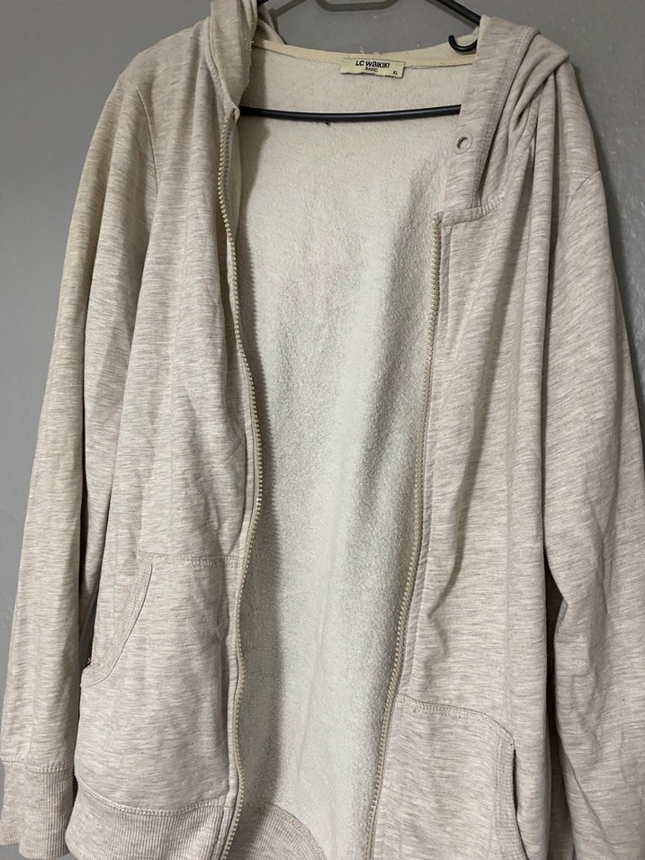 Bej Kadın Fermuarlı Uzun Kollu Ceket - Görsel 3