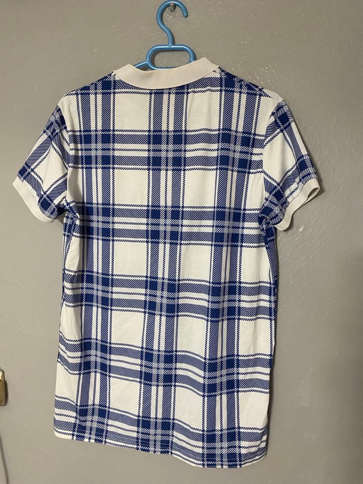 Erkek Mavi Ekose Desenli Polo Tişört - Görsel 2