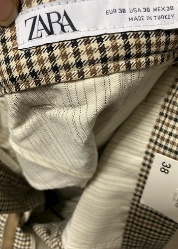 Düğmeli Midi Bej Unisex  Kumaş Pantolon - Görsel 6