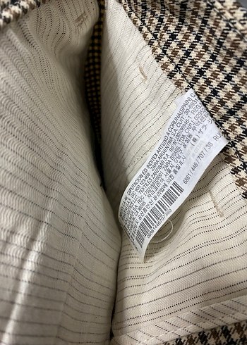 Düğmeli Midi Bej Unisex  Kumaş Pantolon - Görsel 5