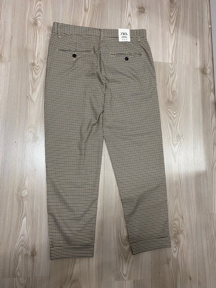 Düğmeli Midi Bej Unisex  Kumaş Pantolon - Görsel 2