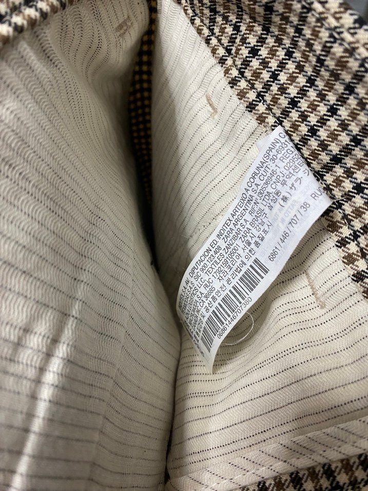 Düğmeli Midi Bej Unisex  Kumaş Pantolon - Görsel 5