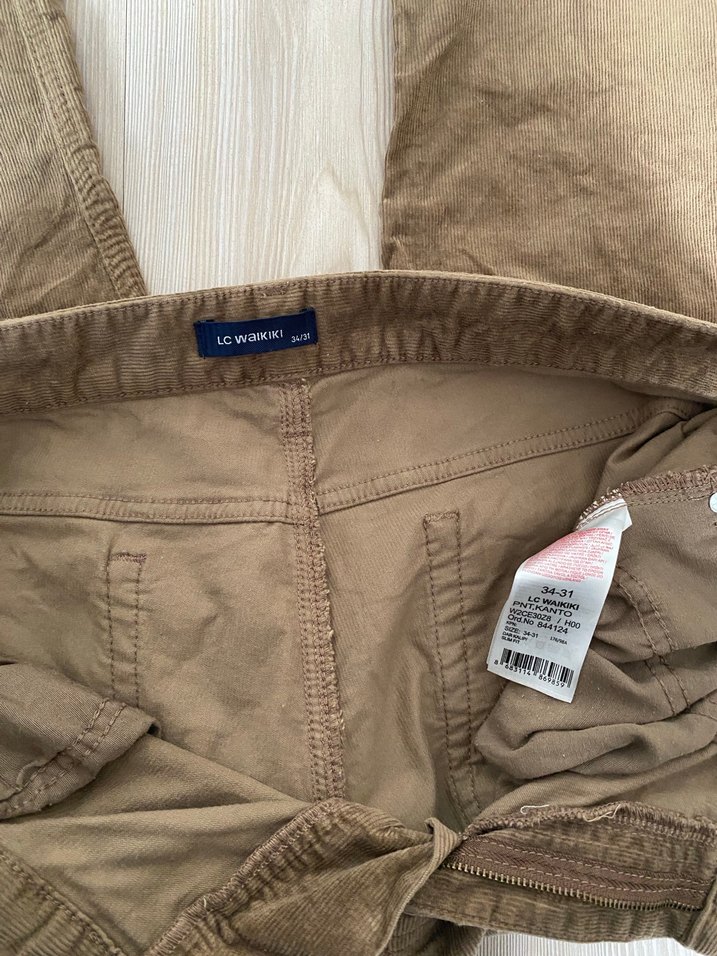 Bej Keten Erkek Pantolon - Görsel 3