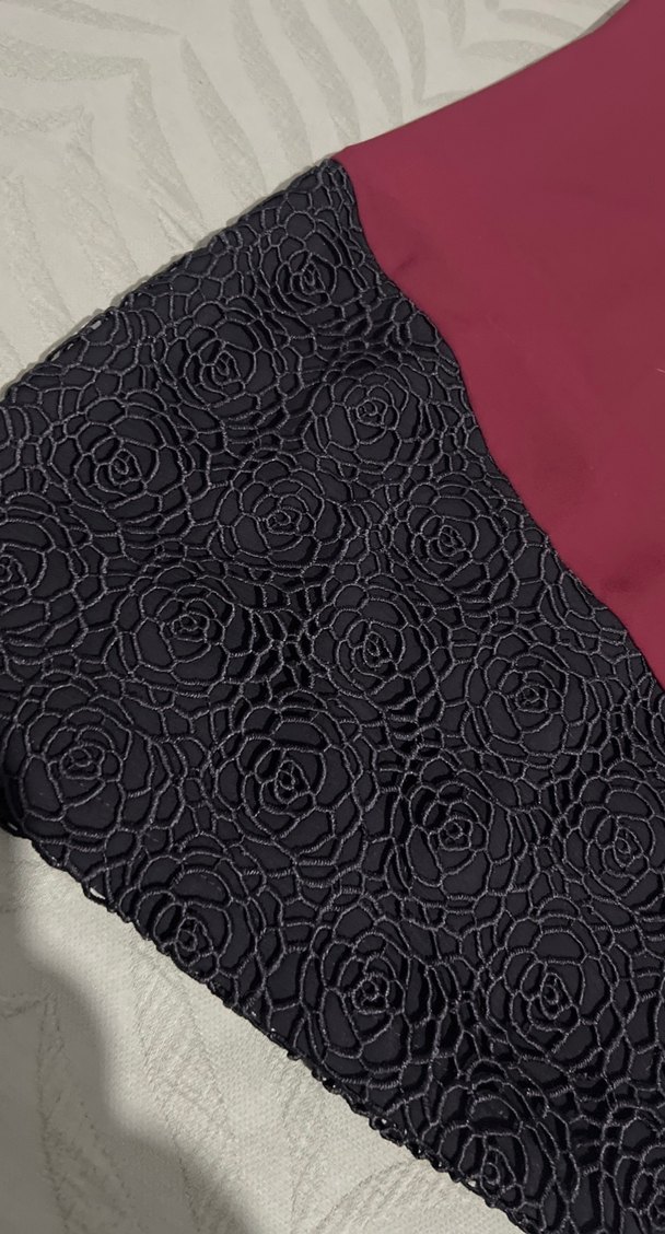 Bordo Düğmeli Midi Elbise - Görsel 2